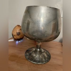 Bowl ladle and 9 goblets. Silver plated visiuc made in Spain